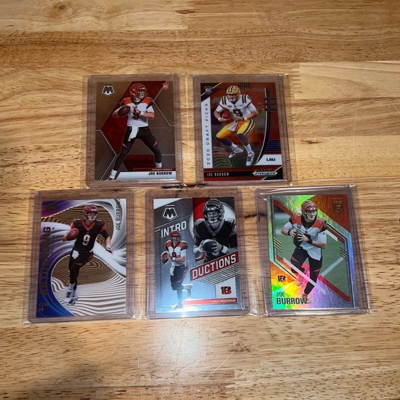 (5) 2020 Prizm Mosaic JOE BURROW Cincinnati Bengals NFL Football RC Card - LOT 5 - Picture 1 of 4